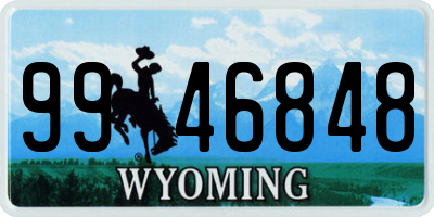 WY license plate 9946848