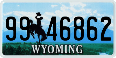 WY license plate 9946862