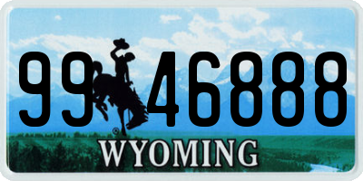 WY license plate 9946888