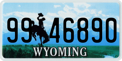 WY license plate 9946890