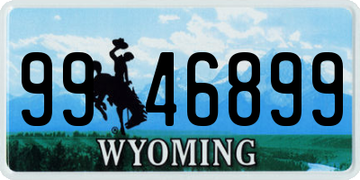 WY license plate 9946899