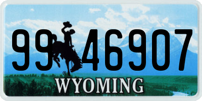 WY license plate 9946907