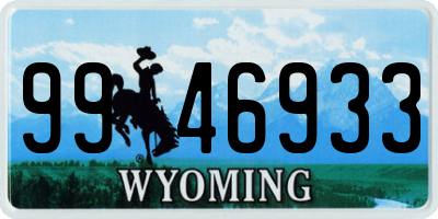 WY license plate 9946933