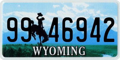 WY license plate 9946942