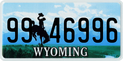 WY license plate 9946996