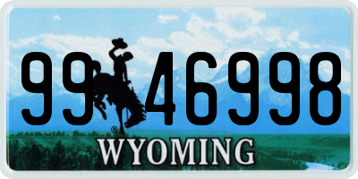 WY license plate 9946998