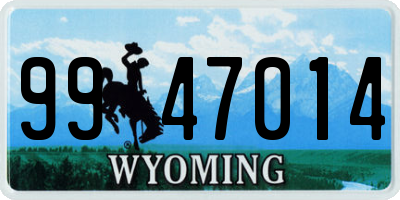 WY license plate 9947014
