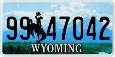 WY license plate 9947042