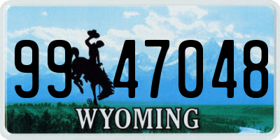 WY license plate 9947048
