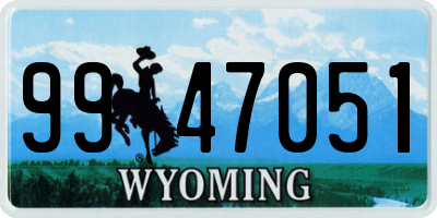 WY license plate 9947051