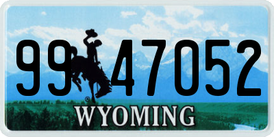 WY license plate 9947052