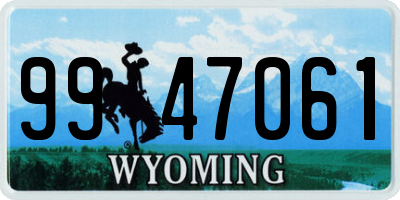 WY license plate 9947061