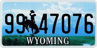 WY license plate 9947076