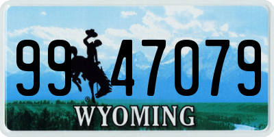 WY license plate 9947079