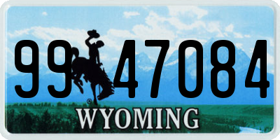 WY license plate 9947084