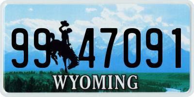 WY license plate 9947091
