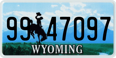 WY license plate 9947097
