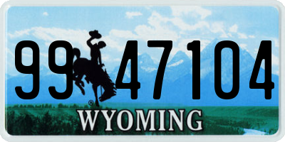WY license plate 9947104
