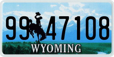 WY license plate 9947108
