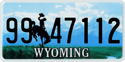 WY license plate 9947112