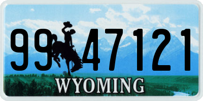 WY license plate 9947121