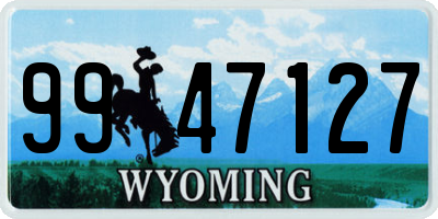 WY license plate 9947127