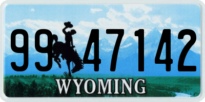 WY license plate 9947142