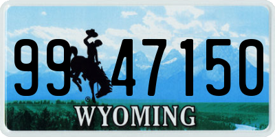 WY license plate 9947150