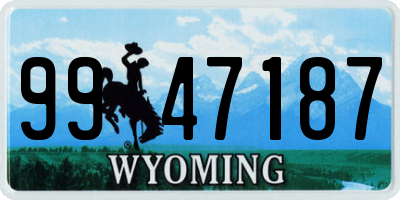 WY license plate 9947187