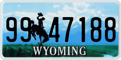 WY license plate 9947188