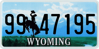 WY license plate 9947195