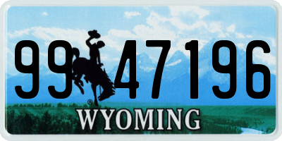 WY license plate 9947196