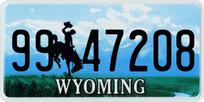 WY license plate 9947208