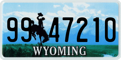WY license plate 9947210