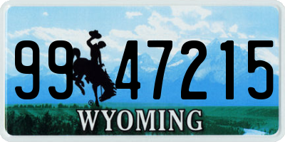WY license plate 9947215