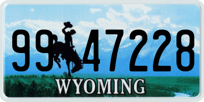 WY license plate 9947228