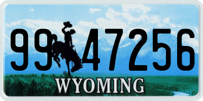 WY license plate 9947256