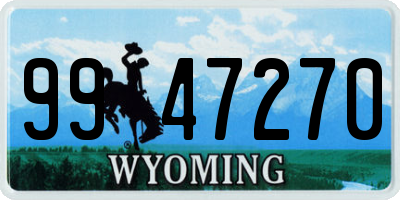 WY license plate 9947270