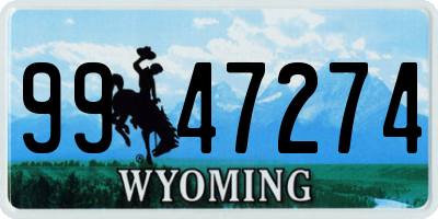 WY license plate 9947274