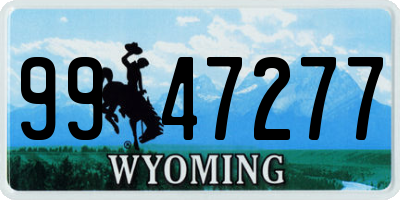 WY license plate 9947277