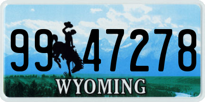 WY license plate 9947278