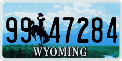 WY license plate 9947284