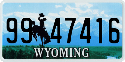 WY license plate 9947416