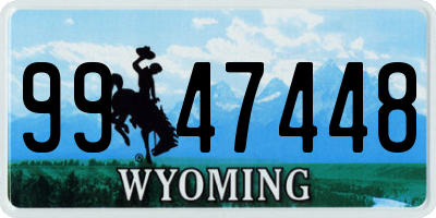 WY license plate 9947448