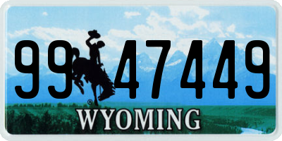 WY license plate 9947449