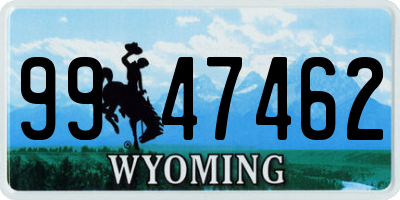 WY license plate 9947462
