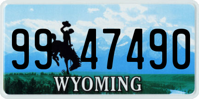 WY license plate 9947490