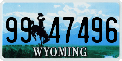 WY license plate 9947496