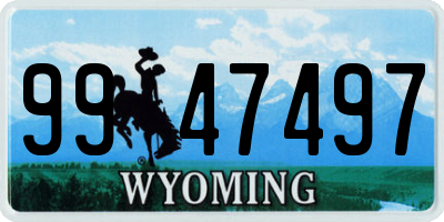 WY license plate 9947497