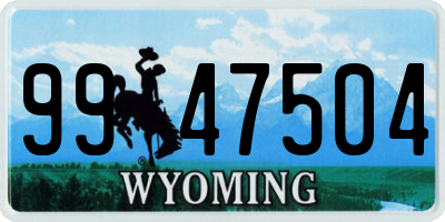 WY license plate 9947504